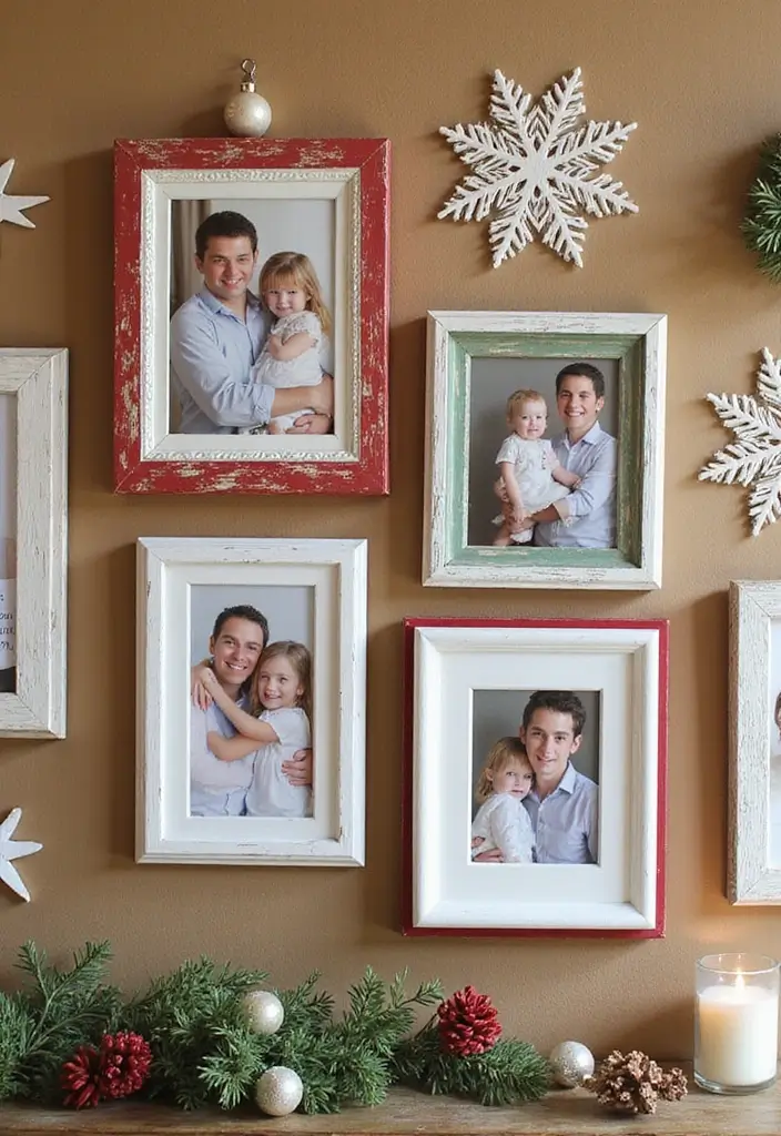 25 Christmas Decor Ideas: DIY Dollar Tree Projects to Try - 17. Holiday-Themed Picture Frames