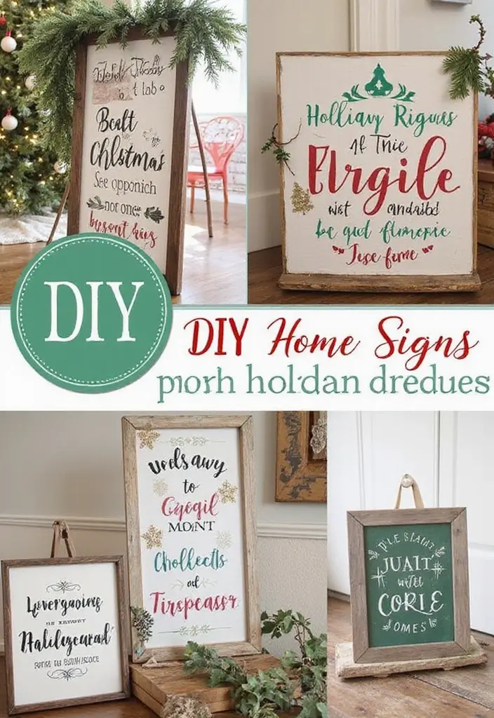 25 Christmas Decor Ideas: DIY Dollar Tree Projects to Try - 21. Simple Holiday Signage