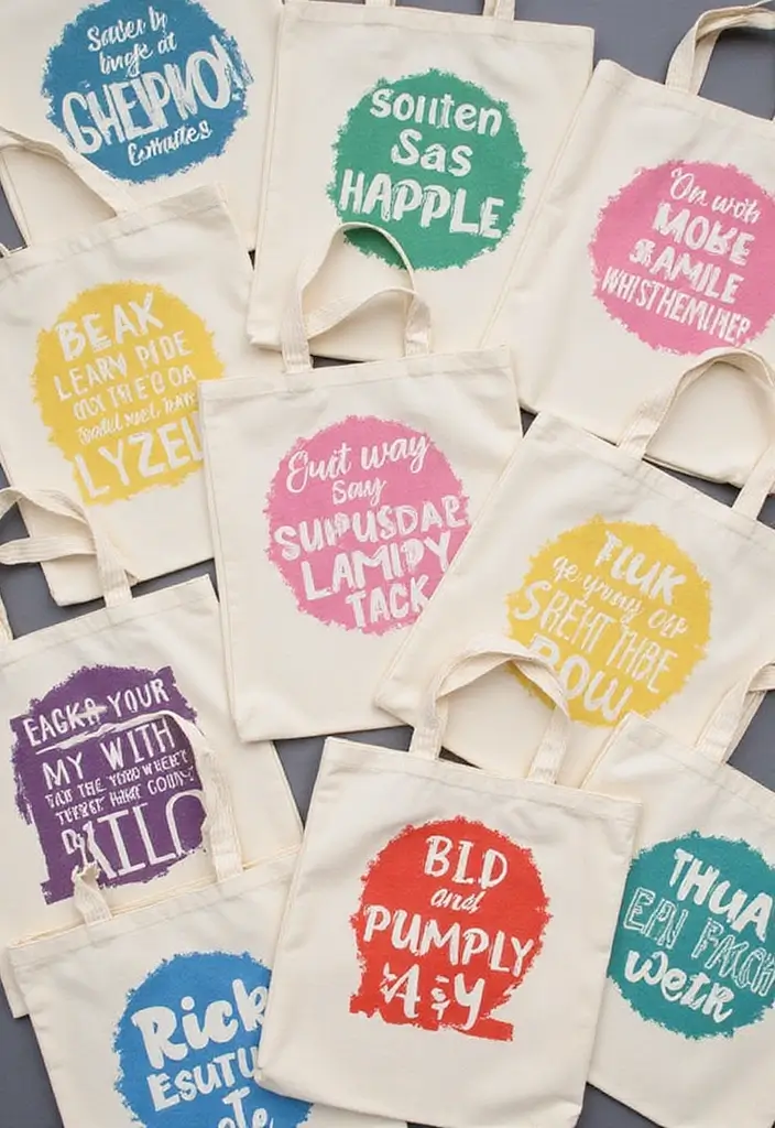 25 Cute Crafts for Teenagers DIY Room Decor Full of Personality - 11. Customized Tote Bags