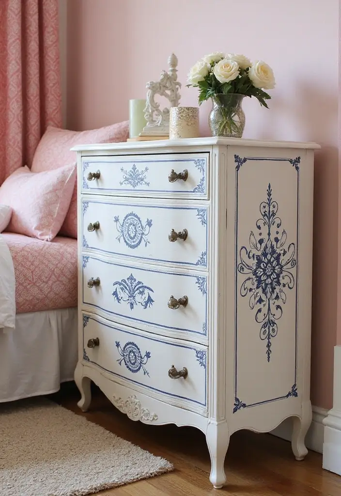 25 Cute Crafts for Teenagers DIY Room Decor Full of Personality - 16. Stenciled Furniture