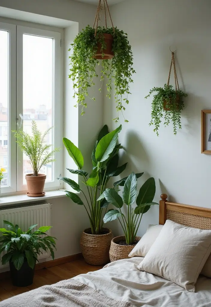 25 DIY Bedroom Decor for Small Rooms That Feel Spacious - 10. Plants for a Touch of Nature