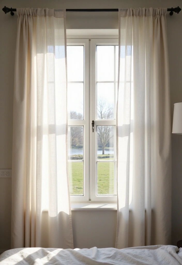 25 DIY Bedroom Decor for Small Rooms That Feel Spacious - 11. Simple Window Treatments