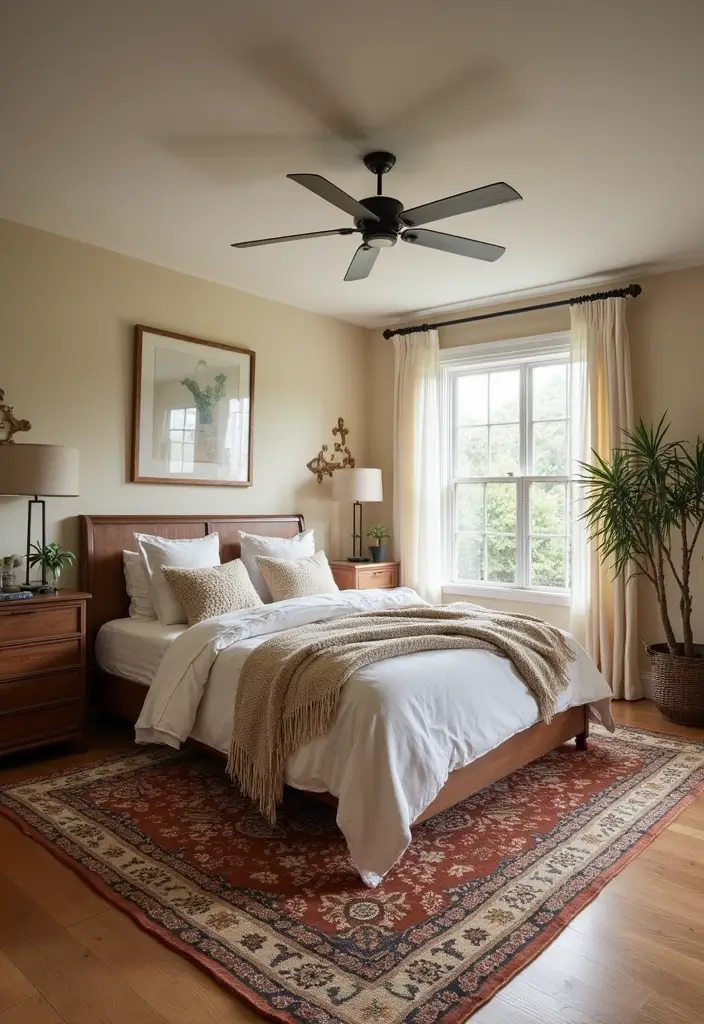 25 DIY Bedroom Decor for Small Rooms That Feel Spacious - 12. Use Area Rugs to Define Spaces