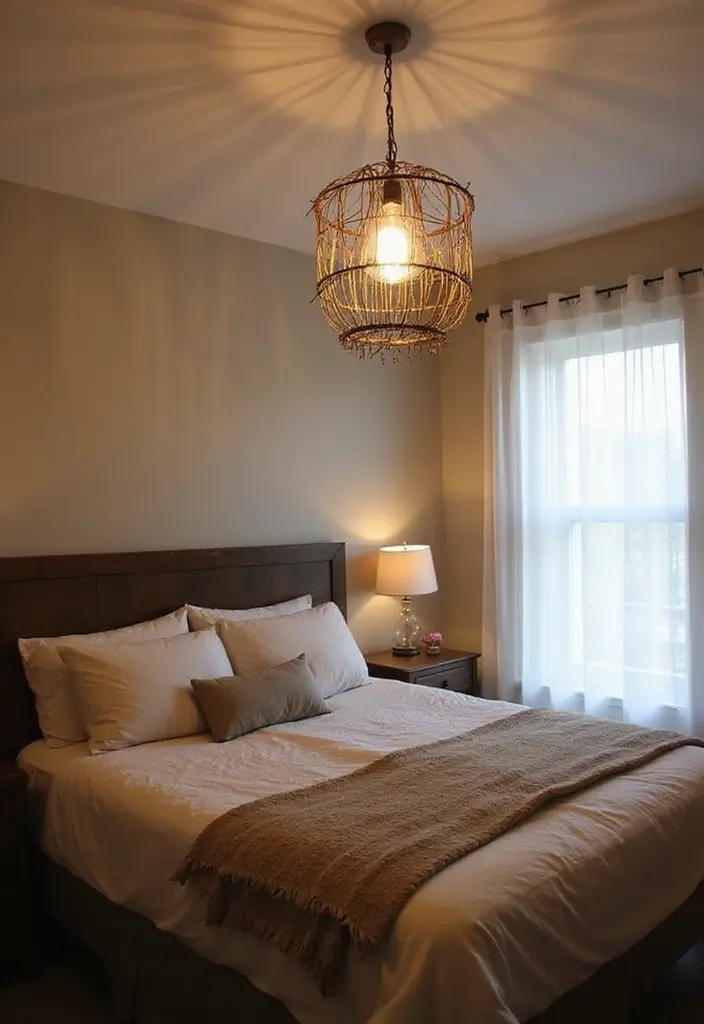25 DIY Bedroom Decor for Small Rooms That Feel Spacious - 19. DIY Light Fixtures for Ambiance