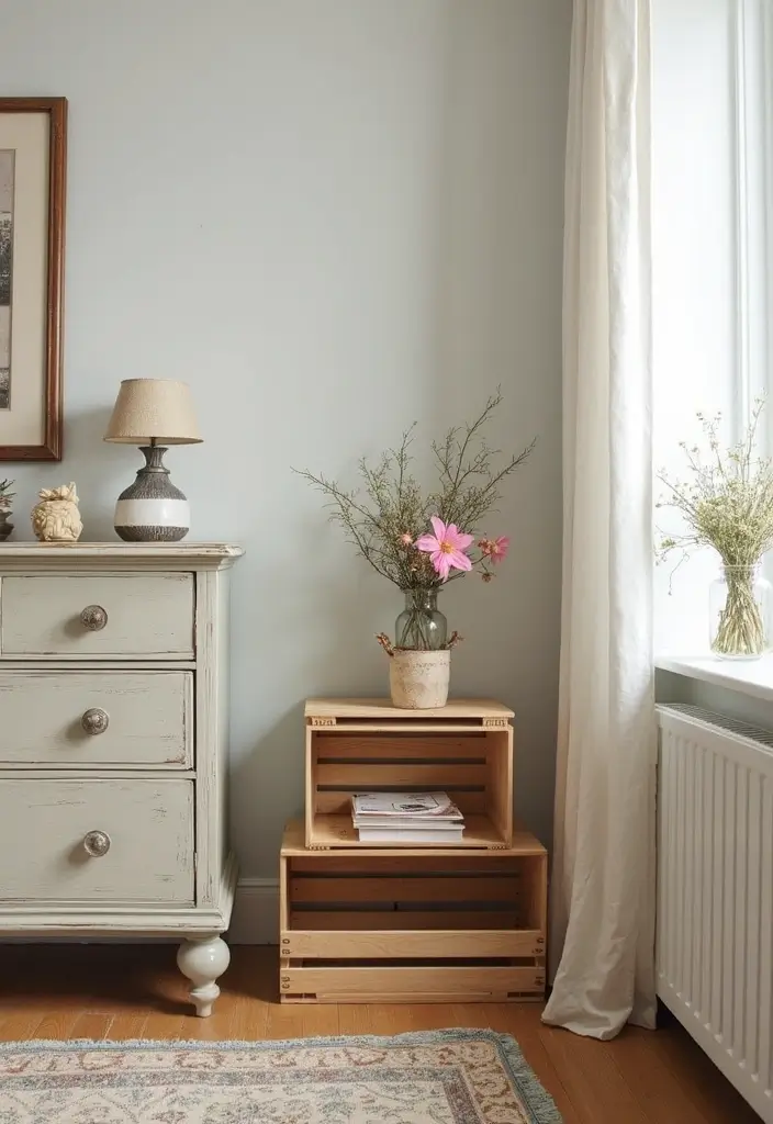 25 DIY Bedroom Decor for Small Rooms That Feel Spacious - 2. Upcycled Furniture for Charm and Character