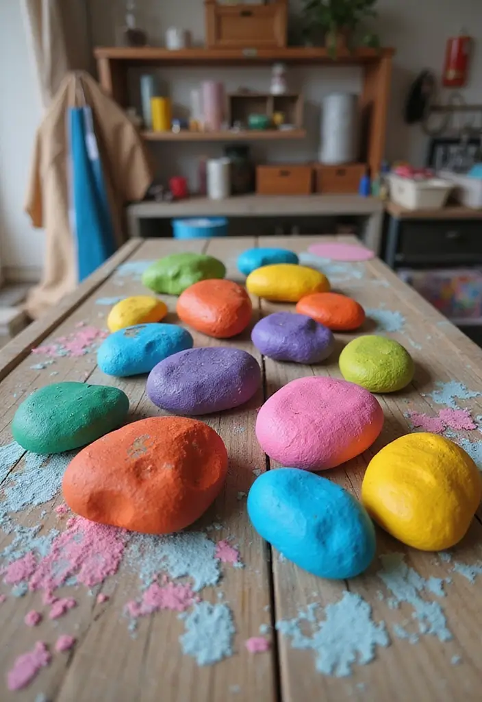 25 DIY Craft Room Decor Wall Art Ideas to Inspire Creativity - 13. Painted Rocks