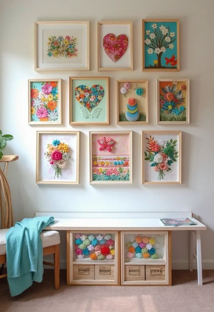 25 DIY Craft Room Decor Wall Art Ideas to Inspire Creativity - 2. Upcycled Frame Gallery