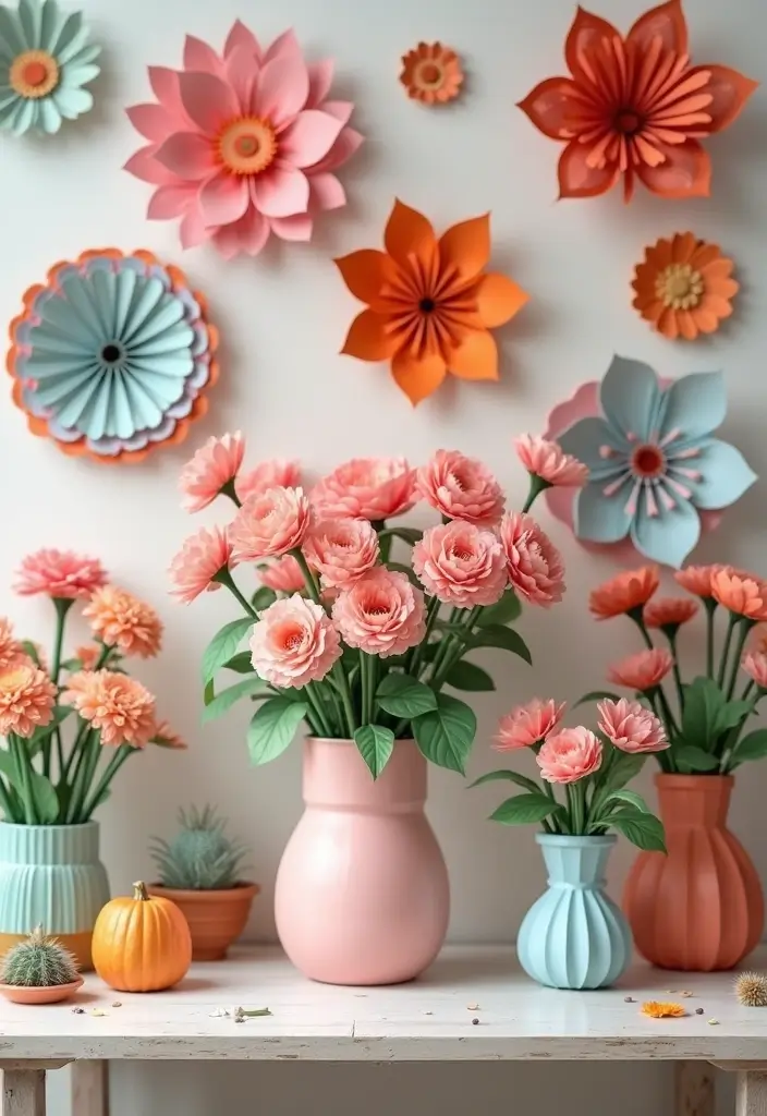 25 DIY Craft Room Decor Wall Art Ideas to Inspire Creativity - 23. DIY Paper Flowers