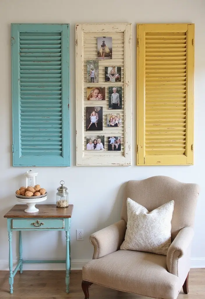25 DIY Crafts for Home Decor Wall Art You’ll Love Making - 12. Upcycled Shutters Wall Decor