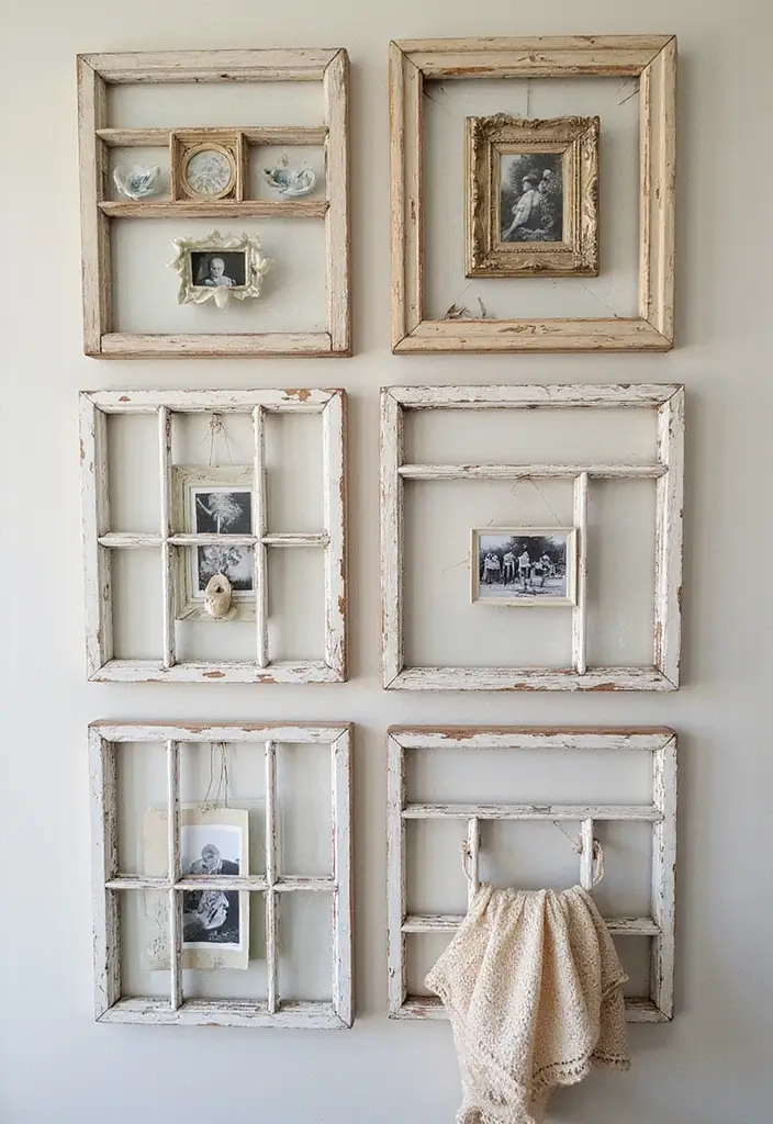25 DIY Crafts for Home Decor Wall Art You’ll Love Making - 4. Repurposed Window Frames