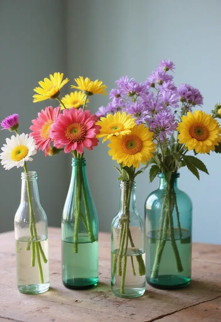 25 DIY Glass Bottle Crafts Ideas Home Decor for a Chic Look - 1. Elegant Glass Bottle Vases