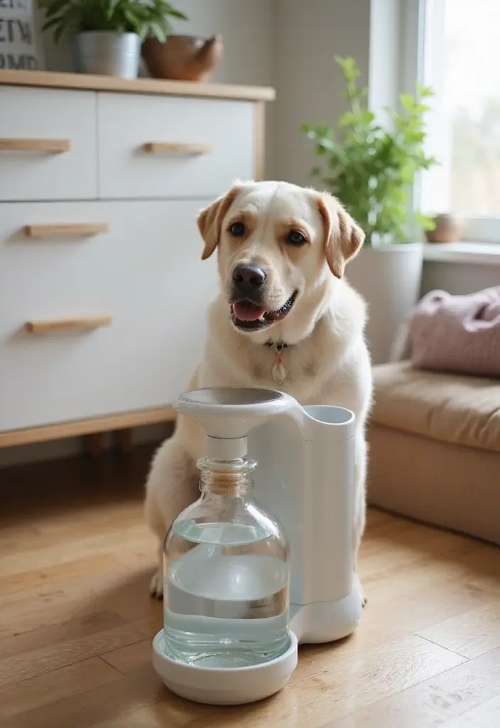 25 DIY Glass Bottle Crafts Ideas Home Decor for a Chic Look - 10. Pet Water Dispenser