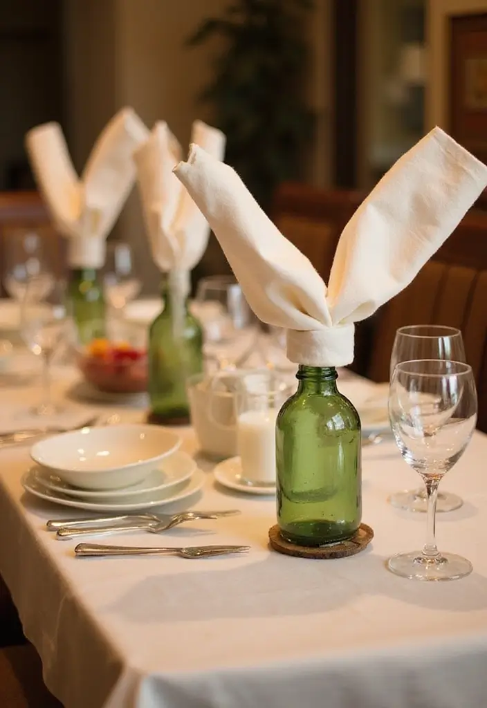 25 DIY Glass Bottle Crafts Ideas Home Decor for a Chic Look - 11. Decorative Napkin Holders
