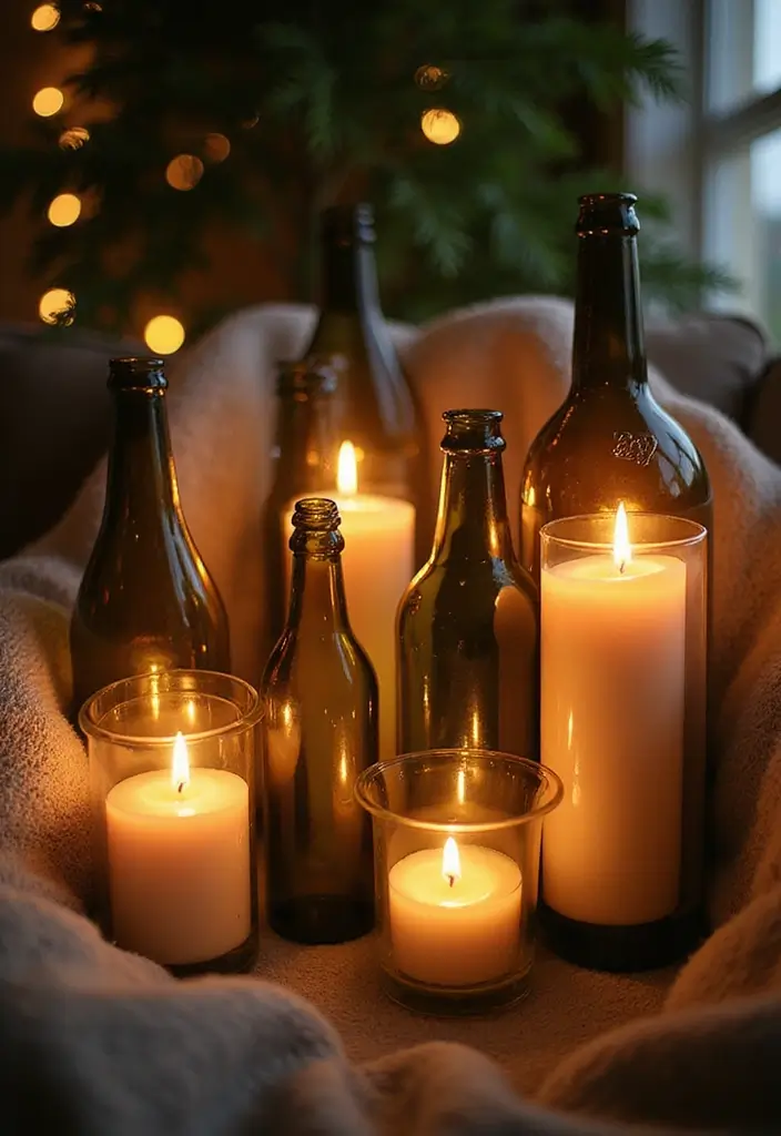 25 DIY Glass Bottle Crafts Ideas Home Decor for a Chic Look - 2. Chic Candle Holders