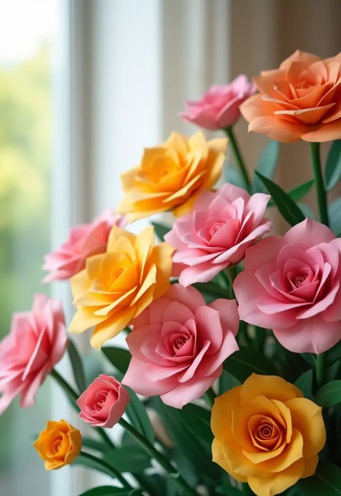 25 DIY Paper Crafts Decoration Wall Art Home Decor Made Simple - 1. Whimsical Paper Flowers