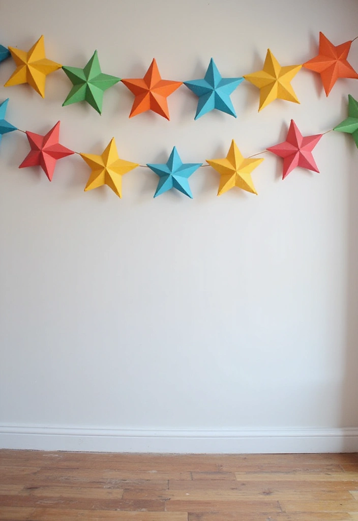 25 DIY Paper Crafts Decoration Wall Art Home Decor Made Simple - 21. Paper Star Garland