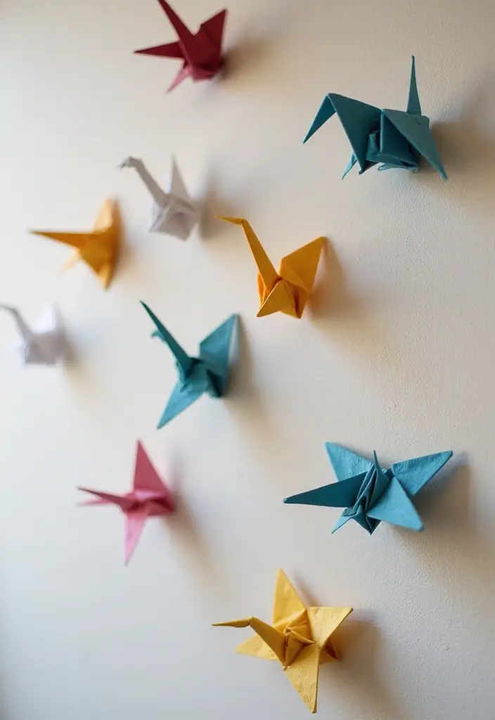 25 DIY Paper Crafts Decoration Wall Art Home Decor Made Simple - 5. Origami Wall Art