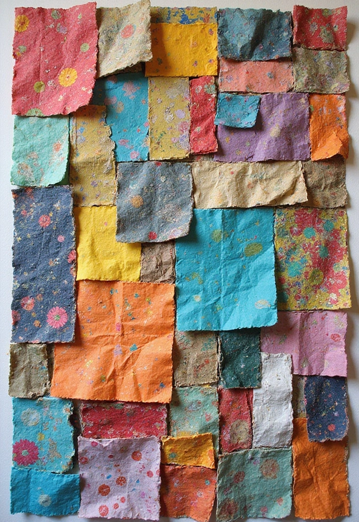 25 DIY Paper Crafts Decoration Wall Art Home Decor Made Simple - 6. Eco-Friendly Paper Collage