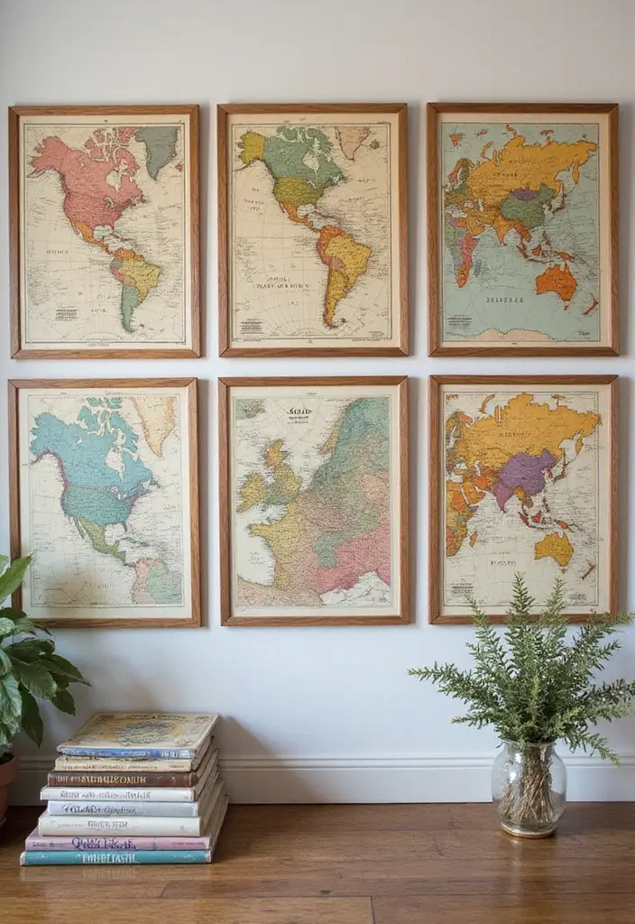 25 DIY Paper Crafts Decoration Wall Art Home Decor Made Simple - 7. Vintage Map Wall Art