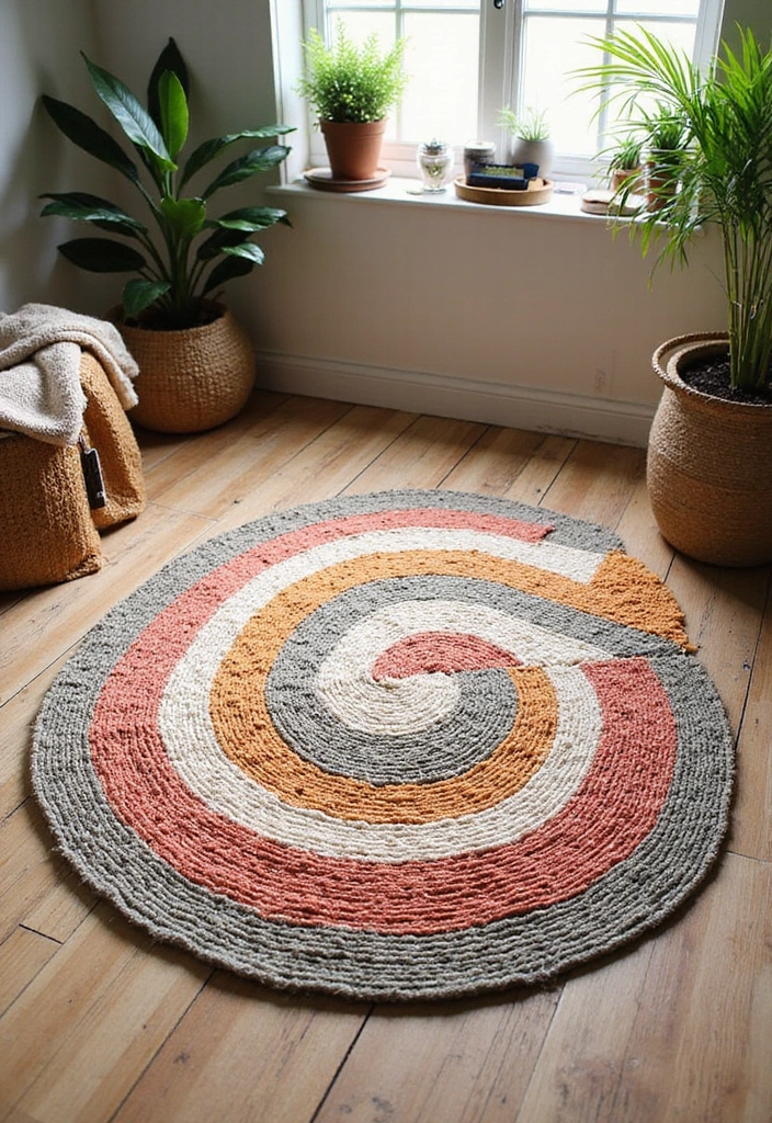 25 DIY Room Decor for Teens Aesthetic Ideas That Are Totally Viral - 3. Colorful Jute Rug
