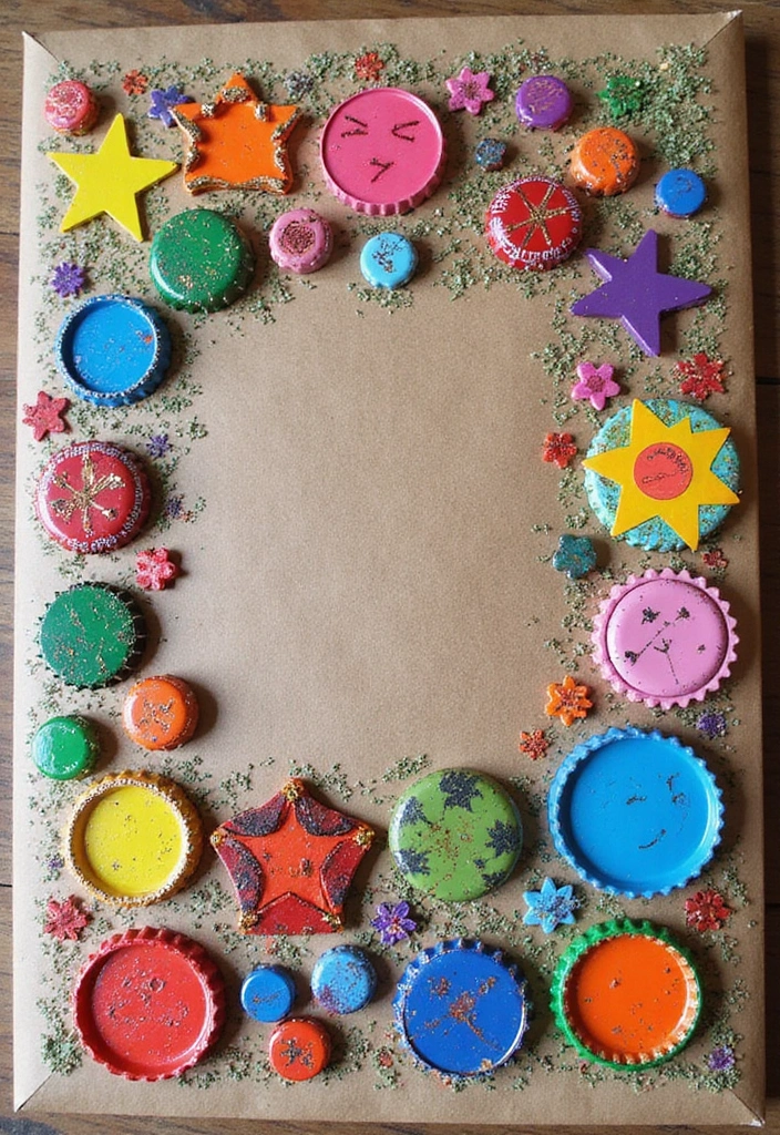 25 Easy DIY Room Decor Wall Art You Can Make in an Afternoon - 18. Creative Bottle Cap Art