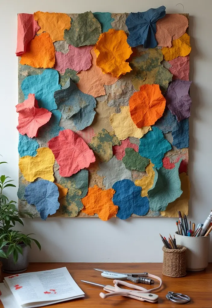 25 Easy DIY Room Decor Wall Art You Can Make in an Afternoon - 2. Recycled Paper Collage