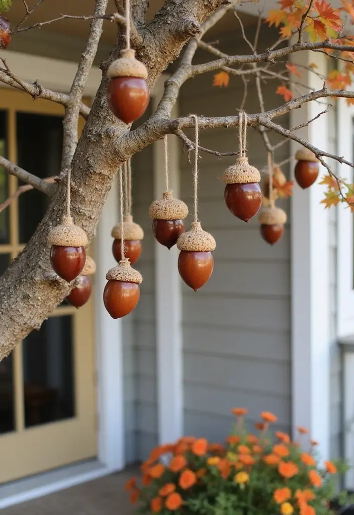 25 Fall Front Porch Decor Ideas Easy DIY Projects for Warm Welcomes - 11. DIY Acorn Ornaments