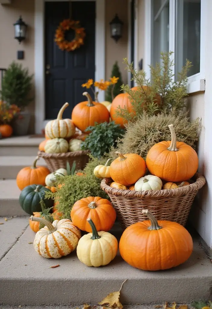 25 Fall Front Porch Decor Ideas Easy DIY Projects for Warm Welcomes - 13. Gourd Display