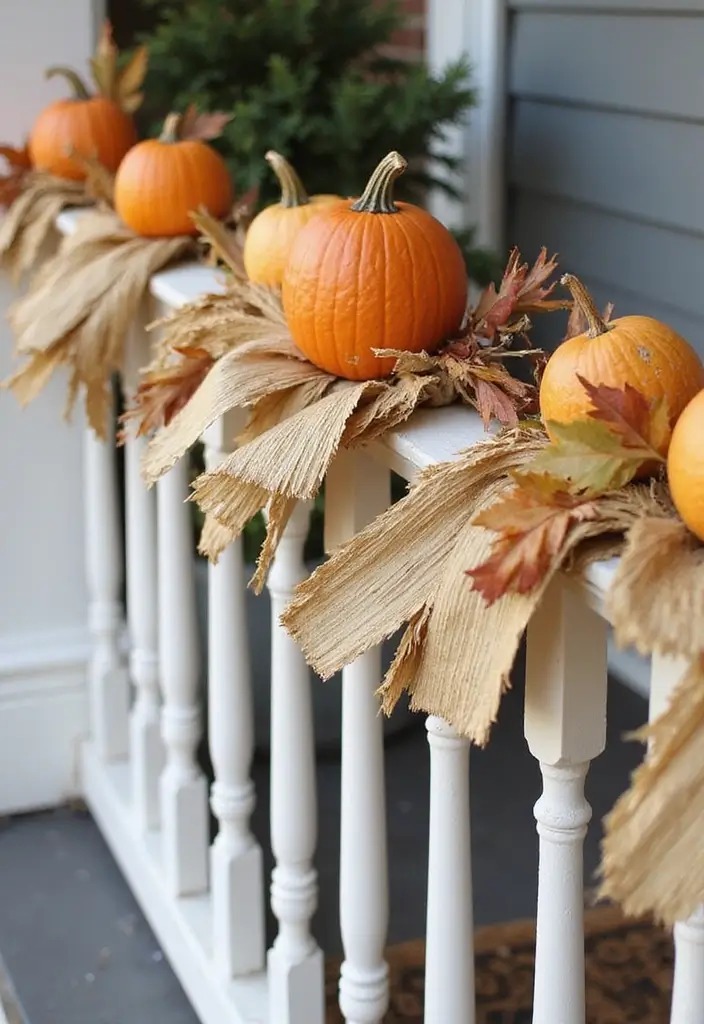 25 Fall Front Porch Decor Ideas Easy DIY Projects for Warm Welcomes - 7. DIY Corn Husk Garland