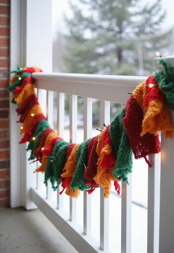25 Front Door Christmas Decor Ideas DIY That Welcome Joy - 2. Upcycled Sweater Garland