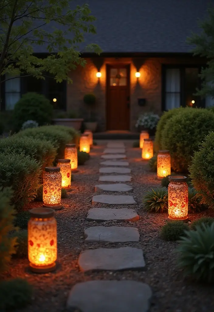 25 Front Door Christmas Decor Ideas DIY That Welcome Joy - 20. Recycled Tin Can Lanterns