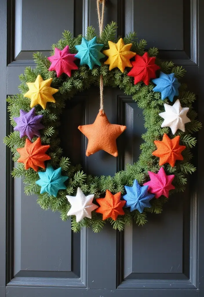 25 Front Door Christmas Decor Ideas DIY That Welcome Joy - 24. Handmade Felt Ornaments