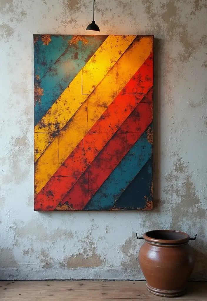 25 Grunge Room Decor DIY Wall Art for Edgy Aesthetics - 20. Grunge-Inspired Color Block Art