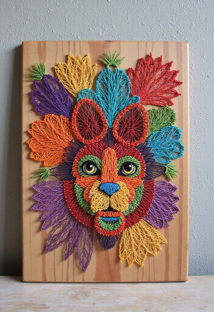 25 Grunge Room Decor DIY Wall Art for Edgy Aesthetics - 9. DIY String Art