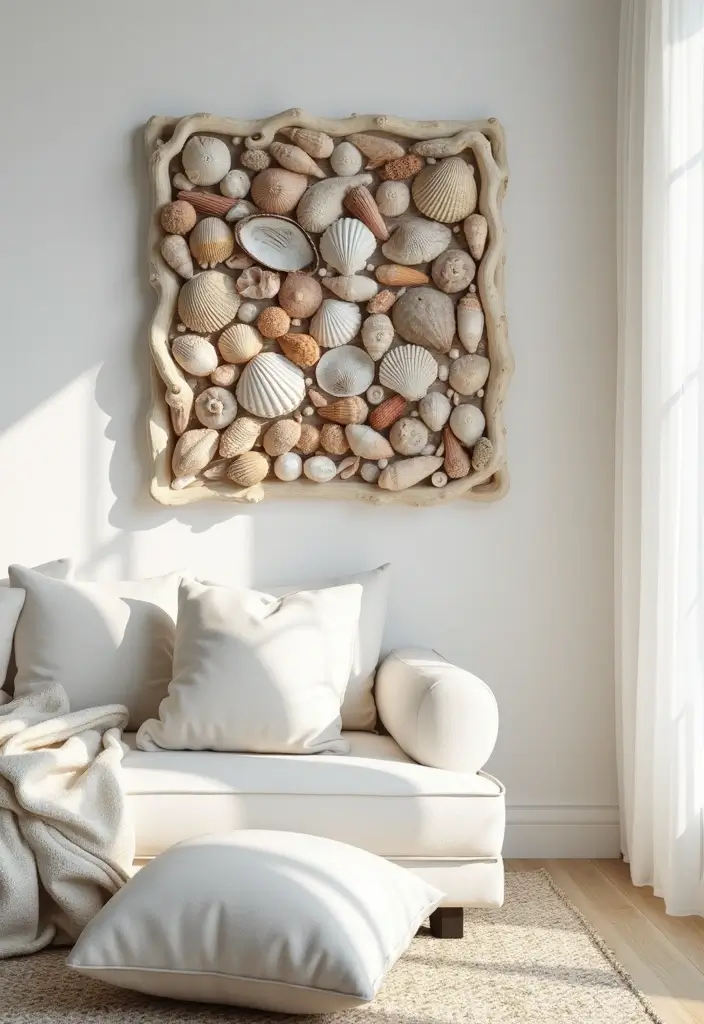25 Sea Shells DIY Decor Craft Ideas for Coastal Homes - 16. Shell-Inspired Wall Hanging
