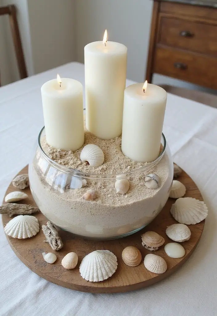 25 Sea Shells DIY Decor Craft Ideas for Coastal Homes - 2. Nautical Table Centerpieces