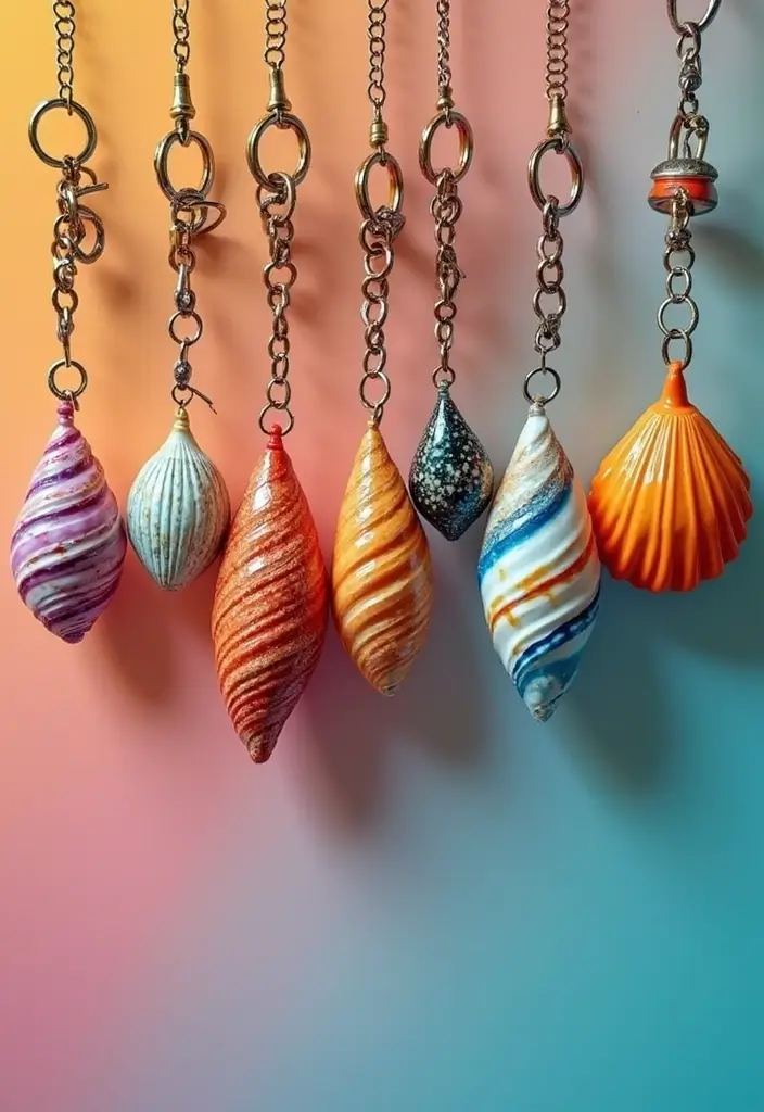 25 Sea Shells DIY Decor Craft Ideas for Coastal Homes - 21. Shell Keychains
