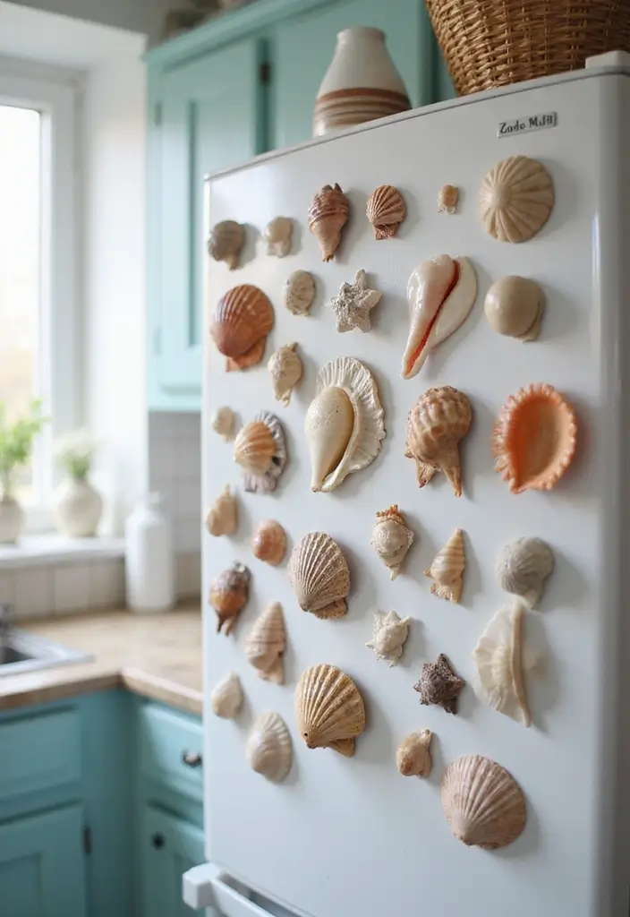 25 Sea Shells DIY Decor Craft Ideas for Coastal Homes - 24. Shell Button Magnets