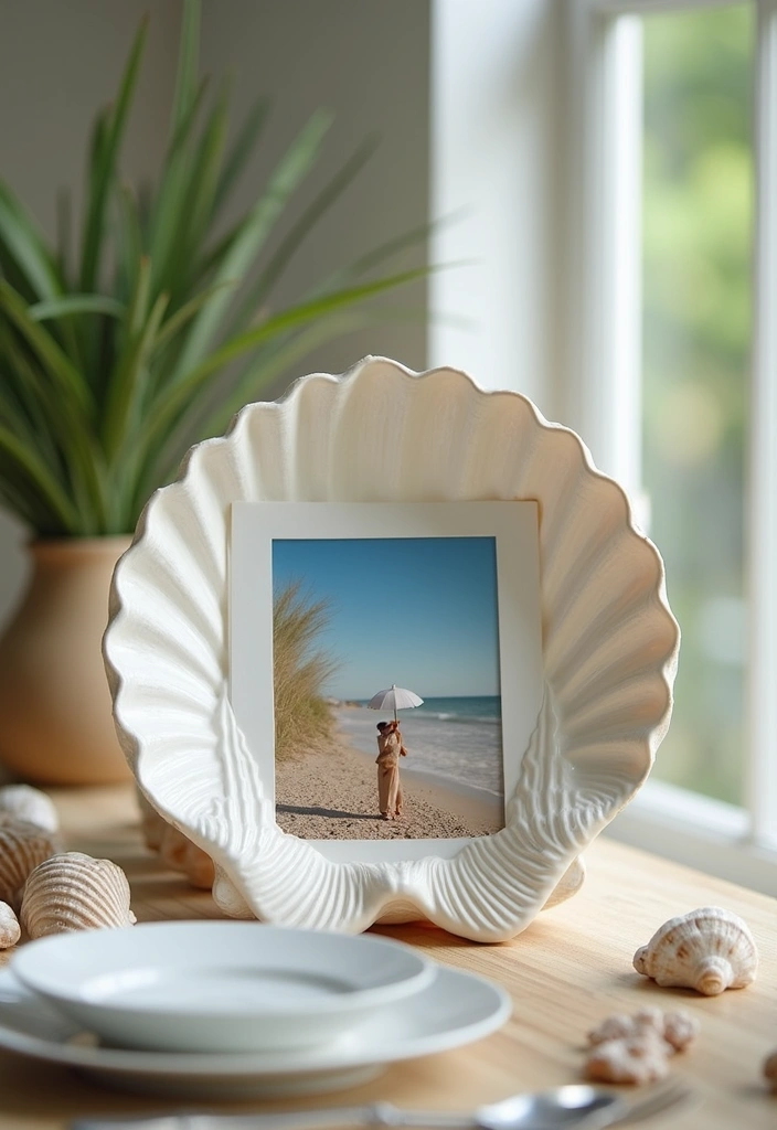 25 Sea Shells DIY Decor Craft Ideas for Coastal Homes - 25. Shell Picture Holders