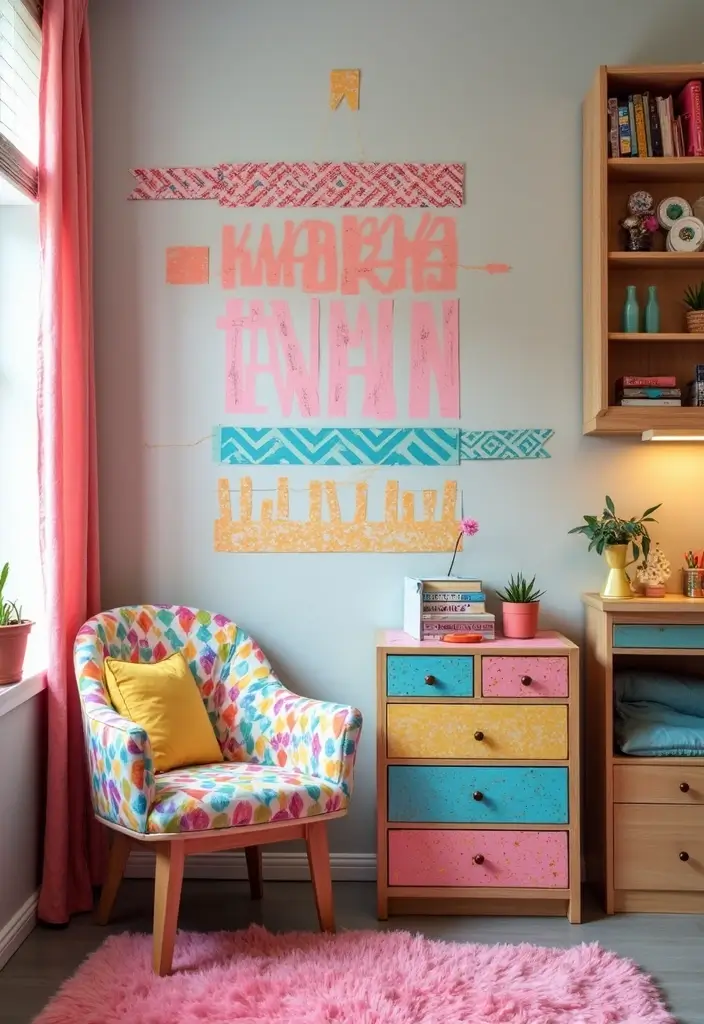 25 Simple DIY Room Decor for Teens That Are Cute and Creative - 16. Washi Tape Decor