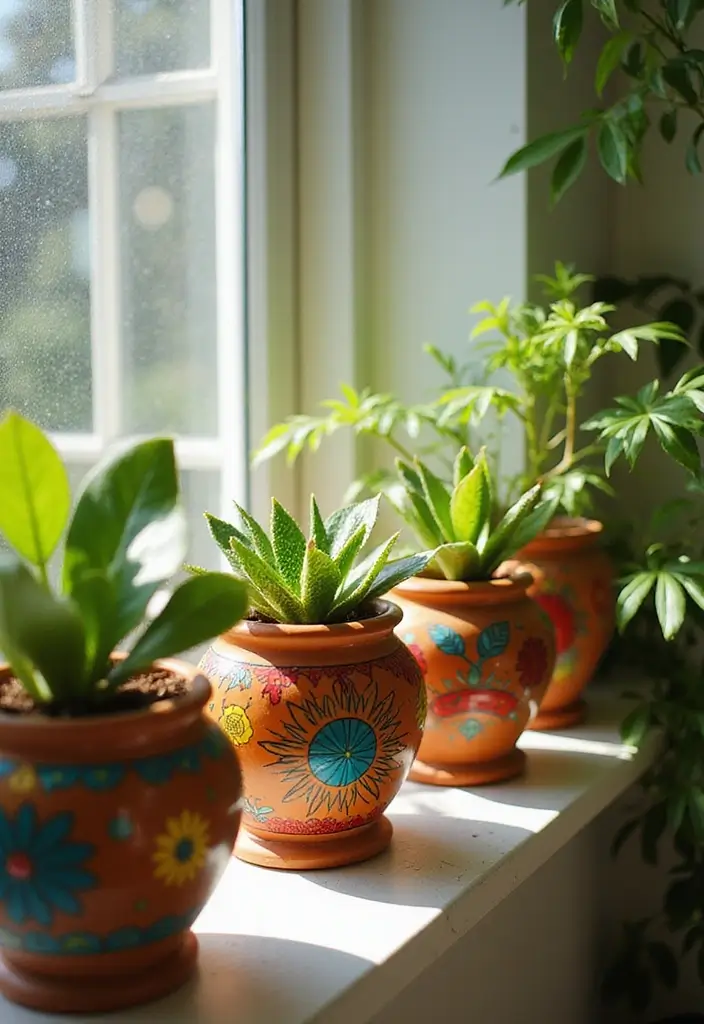 25 Simple DIY Room Decor for Teens That Are Cute and Creative - 5. Painted Plant Pots