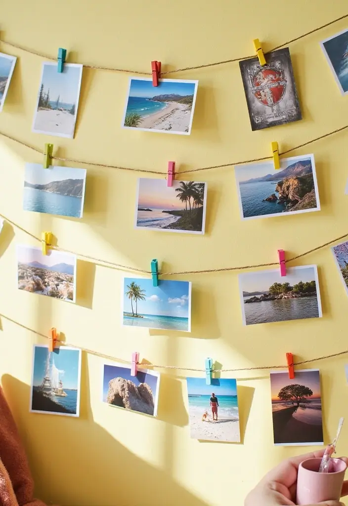 25 Simple DIY Room Decor for Teens That Are Cute and Creative - 6. Photo Clip Display