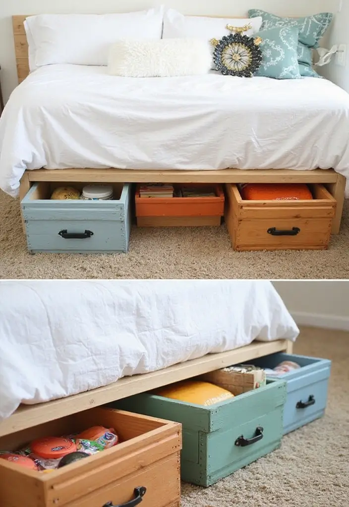 27 Bedroom Ideas for Small Rooms DIY Decor That Maximizes Space - 1. Under-Bed Storage Drawers