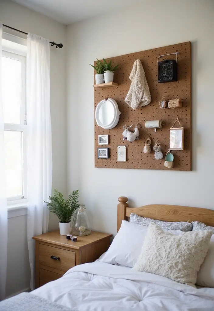 27 Bedroom Ideas for Small Rooms DIY Decor That Maximizes Space - 18. DIY Pegboard Organizer