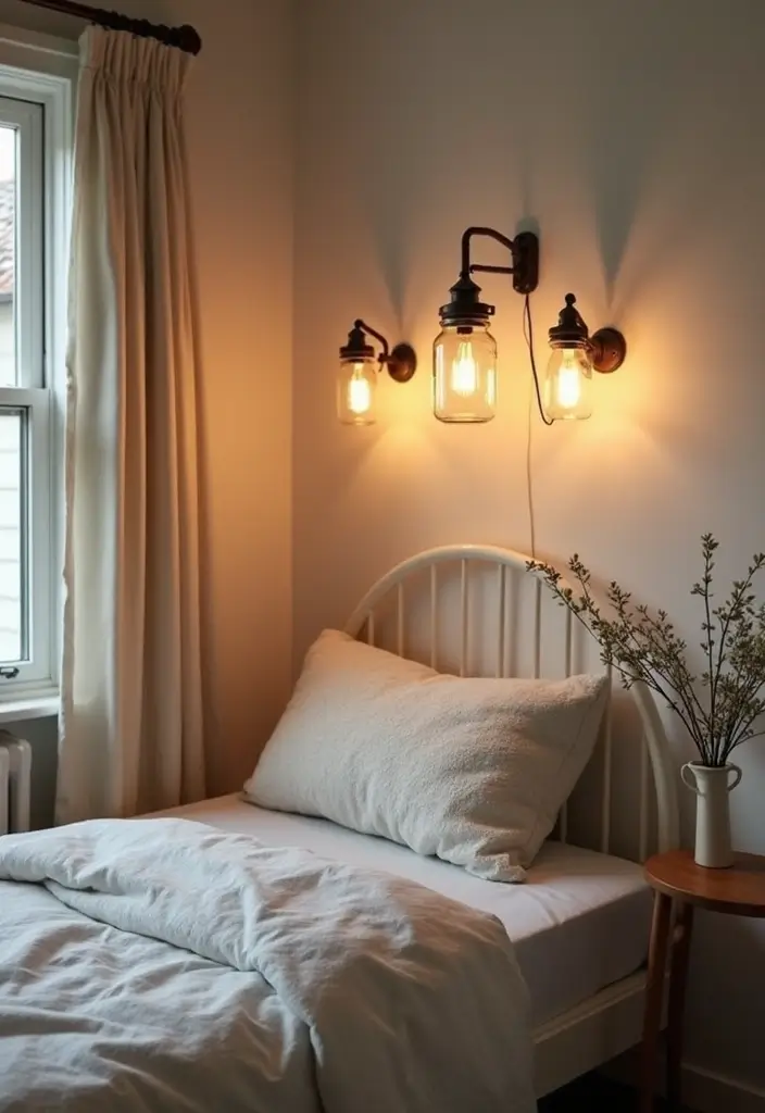 27 Bedroom Ideas for Small Rooms DIY Decor That Maximizes Space - 25. DIY Wall Sconces