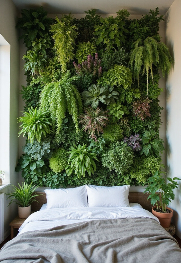 27 Bedroom Ideas for Small Rooms DIY Decor That Maximizes Space - 4. Vertical Garden Wall