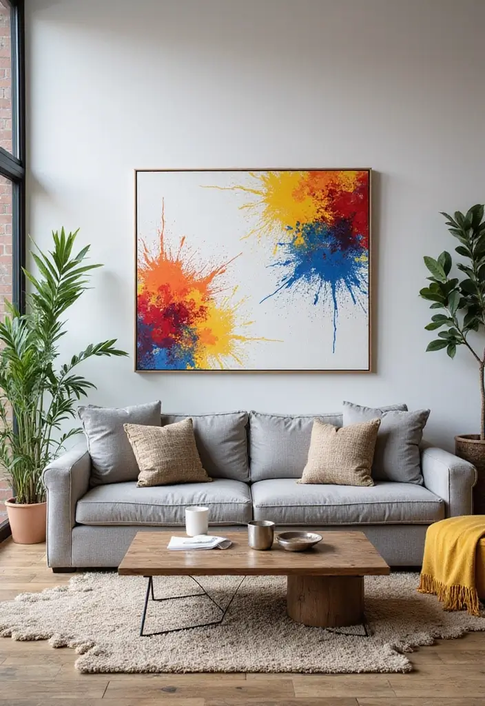 27 Canvas Painting Ideas for Living Room Wall Decor Easy DIY - 10. Abstract Splashes