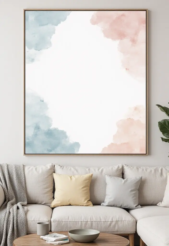 27 Canvas Painting Ideas for Living Room Wall Decor Easy DIY - 11. Watercolor Dreams