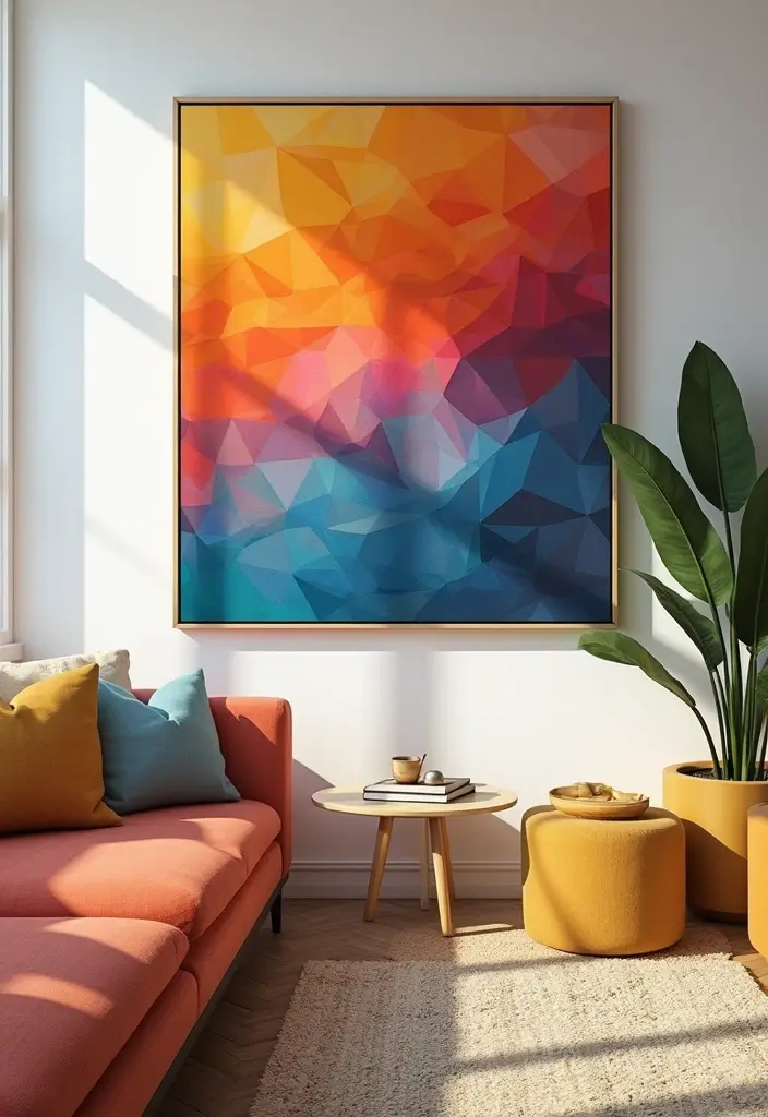 27 Canvas Painting Ideas for Living Room Wall Decor Easy DIY - 19. Geometric Grid