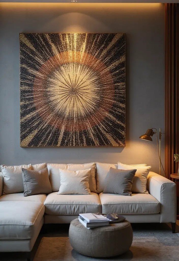 27 Canvas Painting Ideas for Living Room Wall Decor Easy DIY - 24. Shimmer and Shine